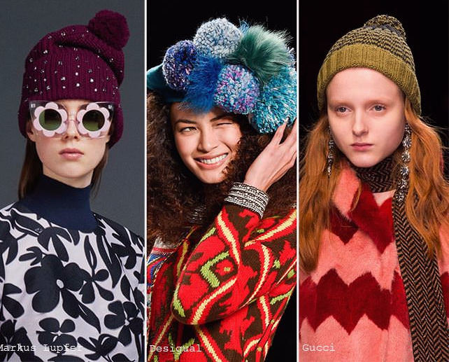 модные вязаные шапки осень-зима 2016-2017, фото новинки 2